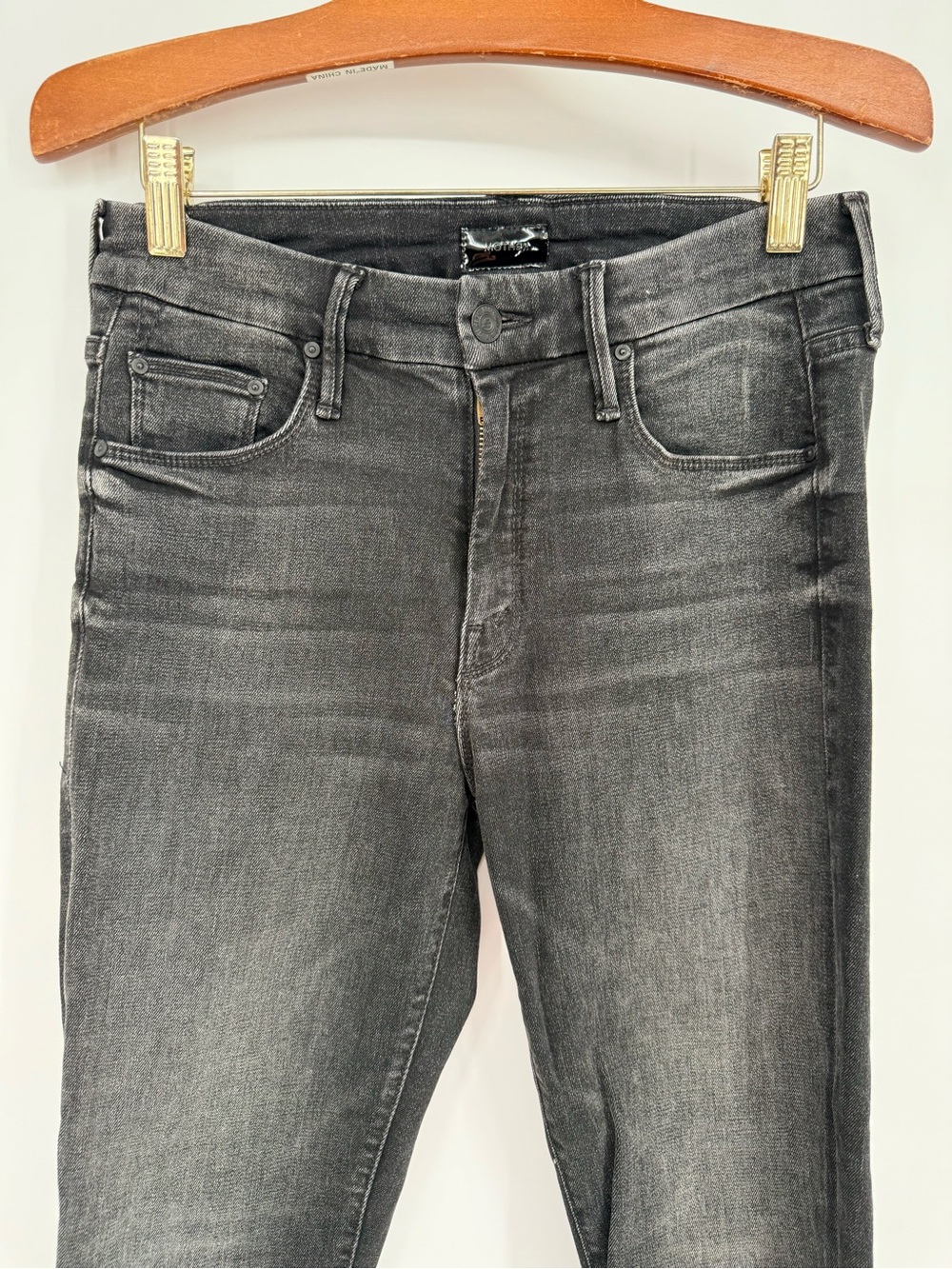 MOTHER The Looker Night Hawk Black High Waist Skinny Jeans 28 Dark Wash Stretch - Picture 15 of 16
